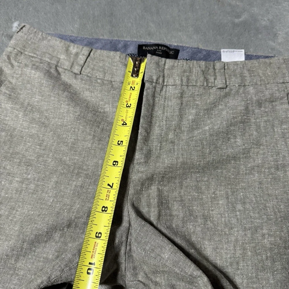 Banana Republic Avery Linen Blend Dress Pant Womens‎ Size 4 Green Crop Career